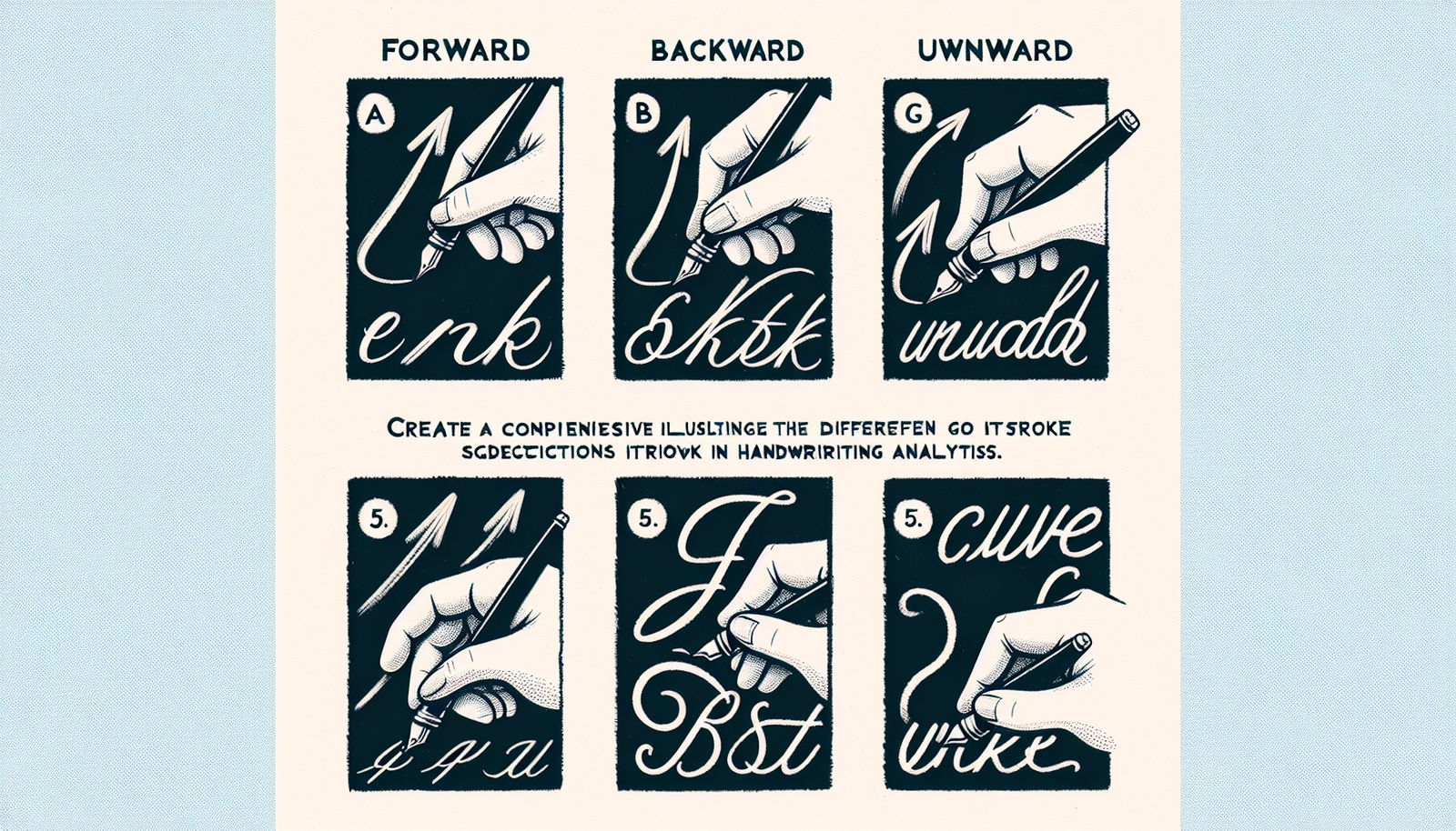 Meaning of Forward, Backward, Upward, Downward and Curve Strokes in Handwriting Analysis
