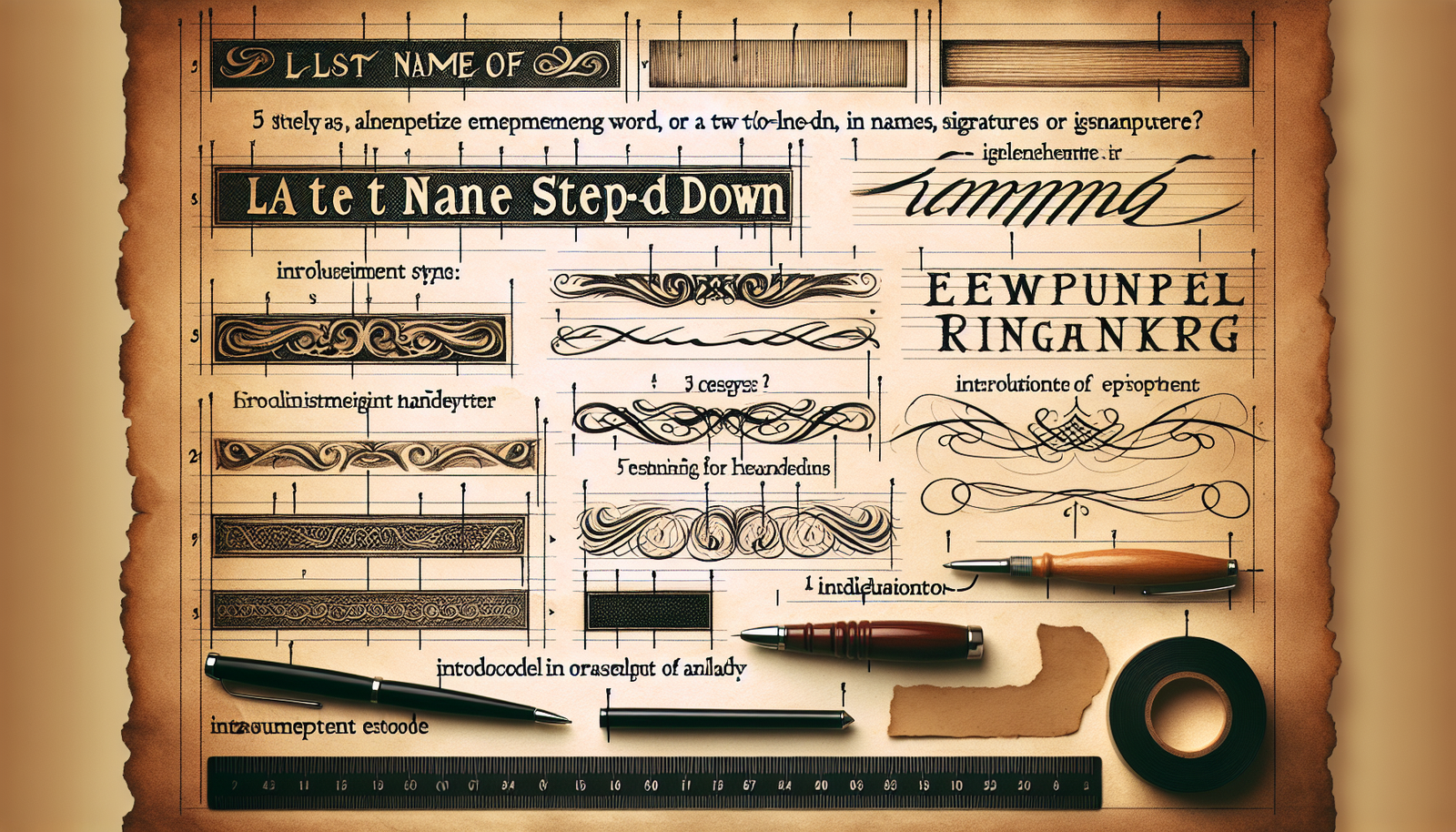 Meaning of Step Down Last Name or Two Line Word in Signature