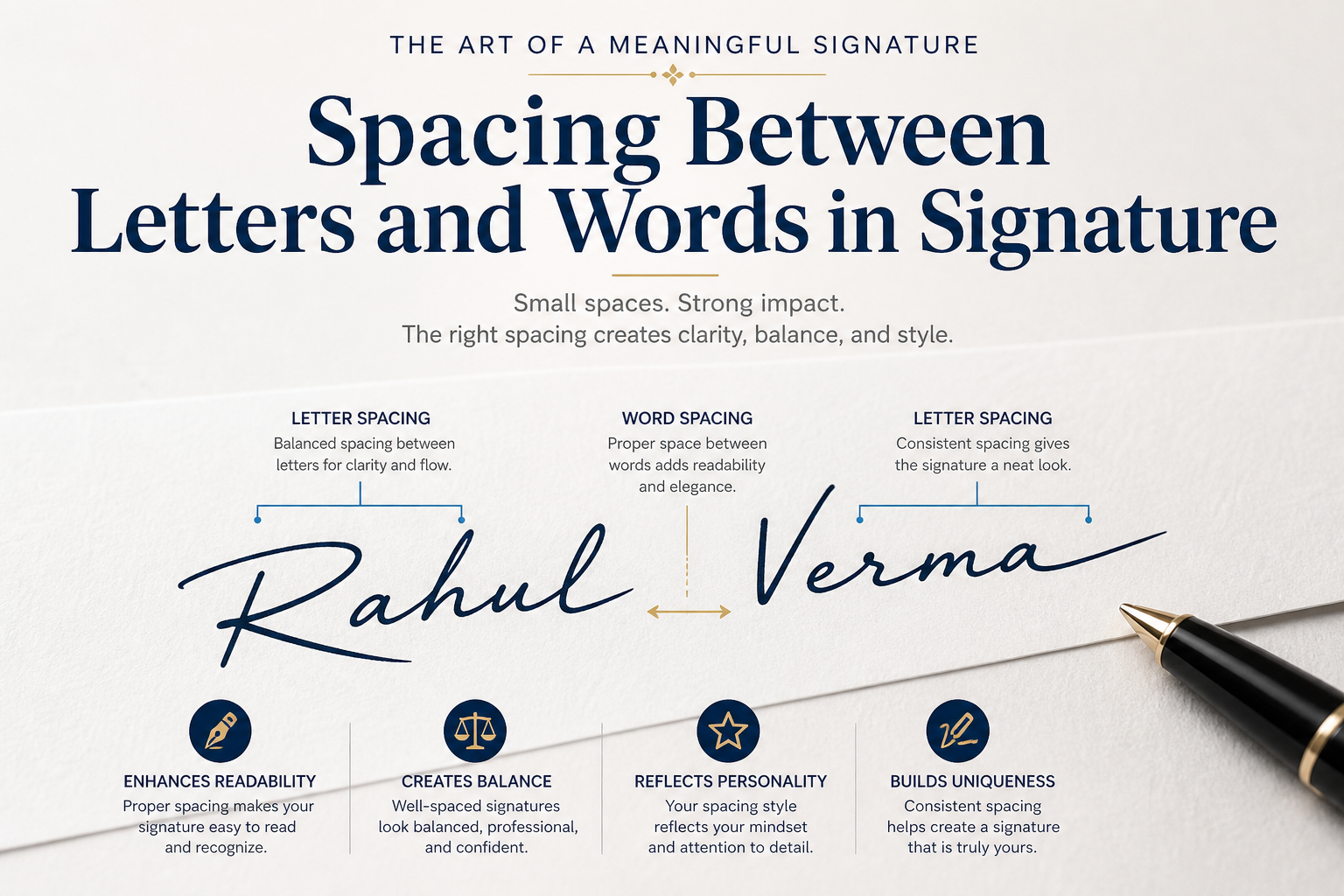 Spacing Between Letters and Words in Signature
