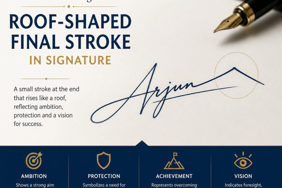 Roof-Shaped Final Stroke in Signature