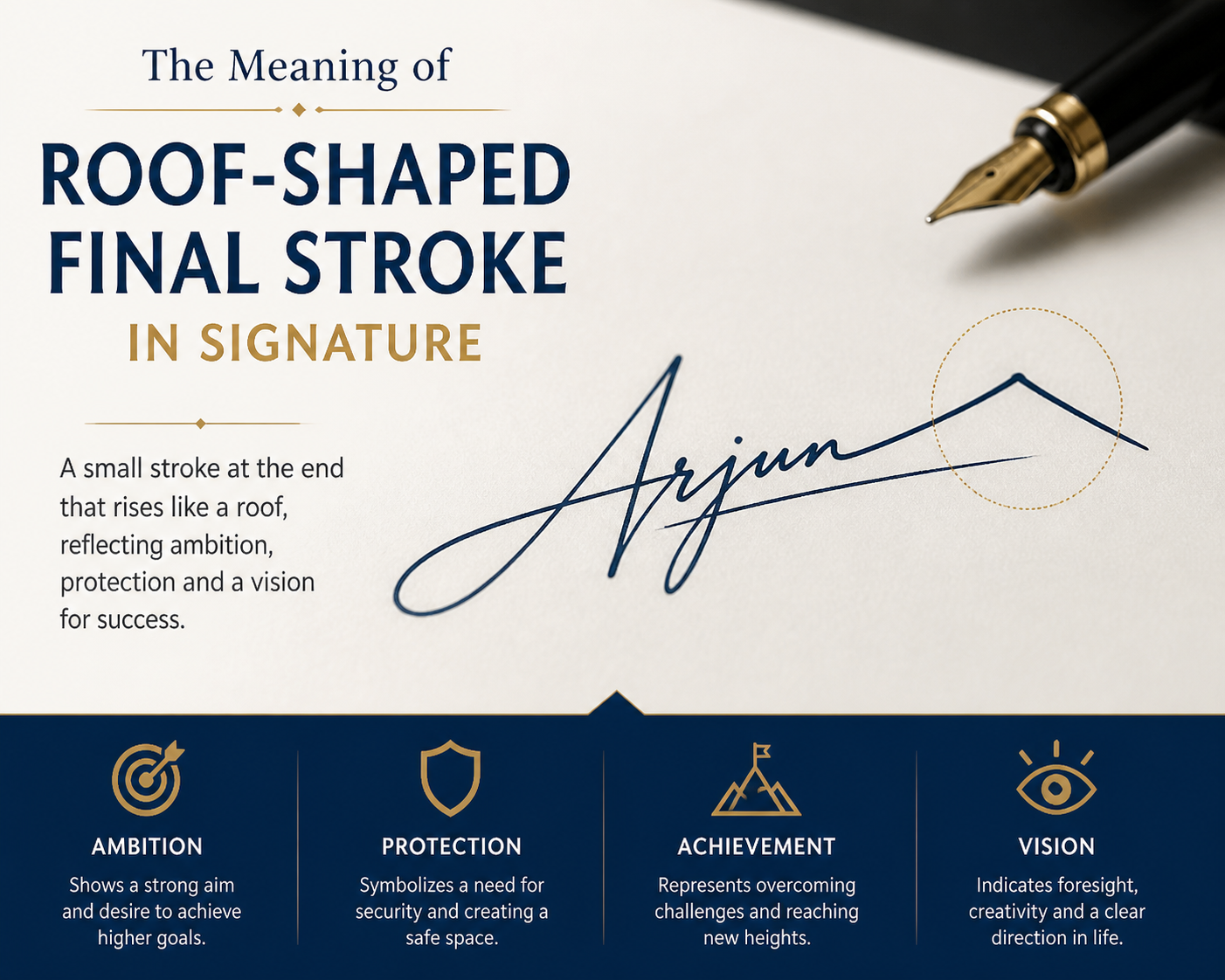 Roof-Shaped Final Stroke in Signature