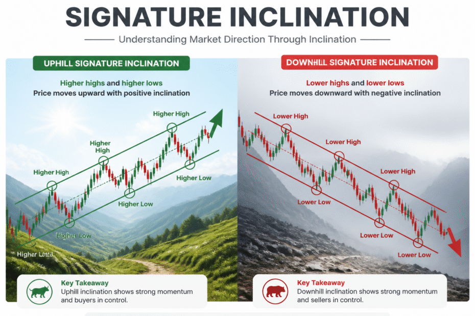 Uphill and Downhill Signature Inclination